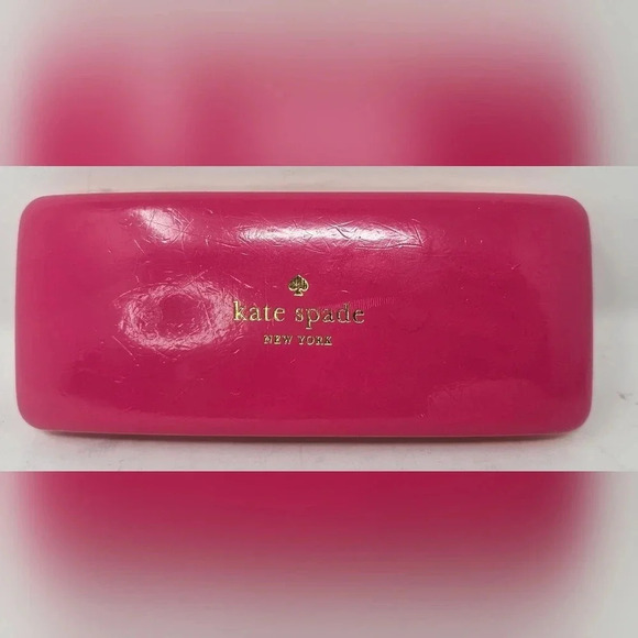 kate spade Accessories - Kate Spade New York Sunglasses Case Pink Orange Faux Leather Clamshell Hardcase